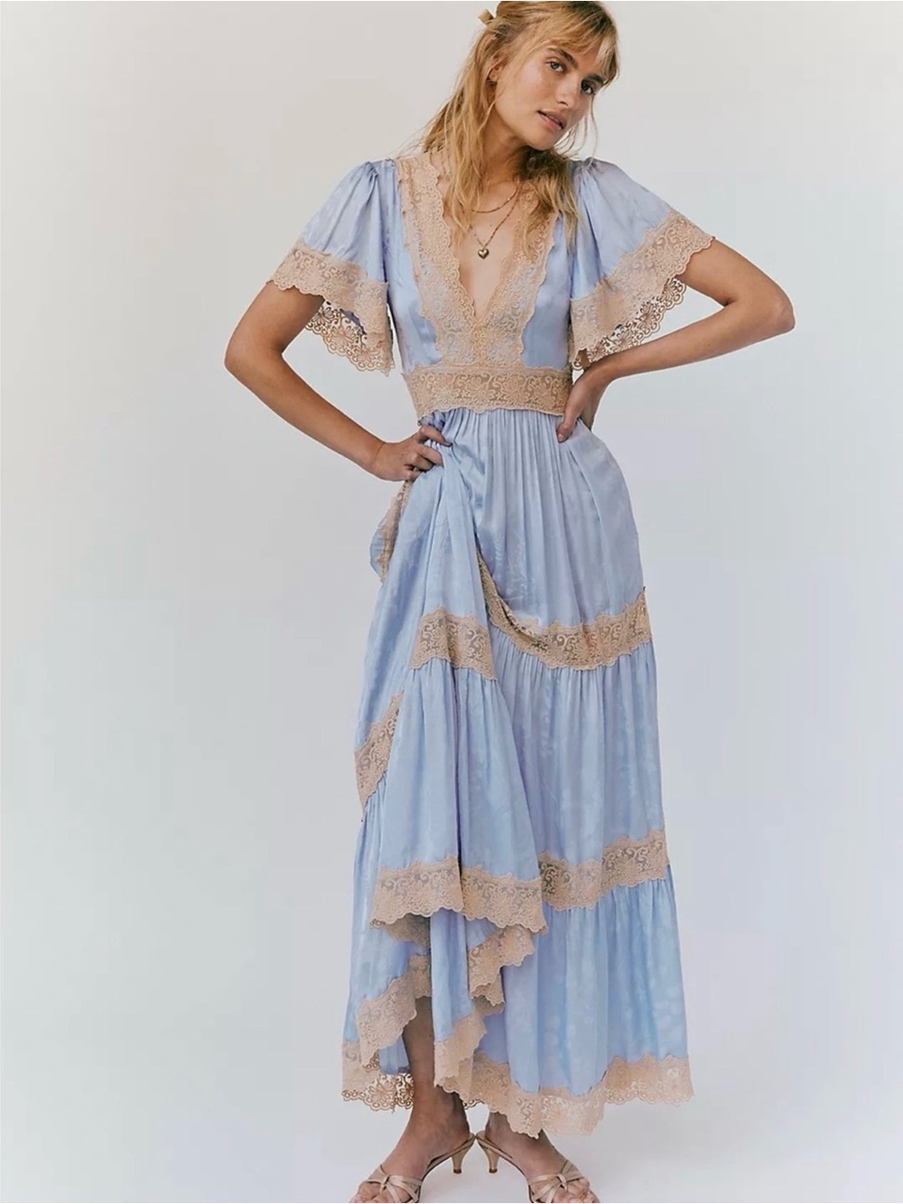 Rare Free People Spell Ocean Gown - Bluebell Maxi Dress NWT XS